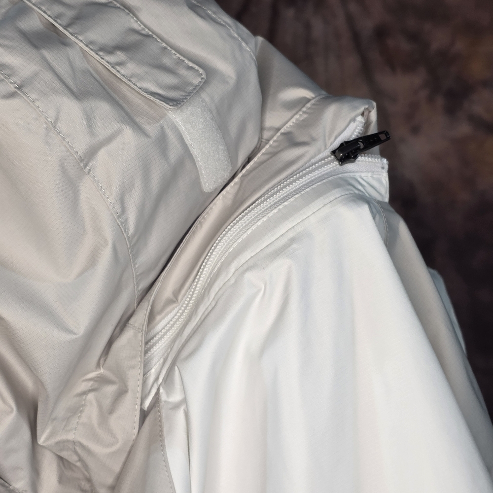 Eddie Bauer Weatheredge Jacket Water Resistant Lined Shell Cream White Taupe L - Picture 7 of 16